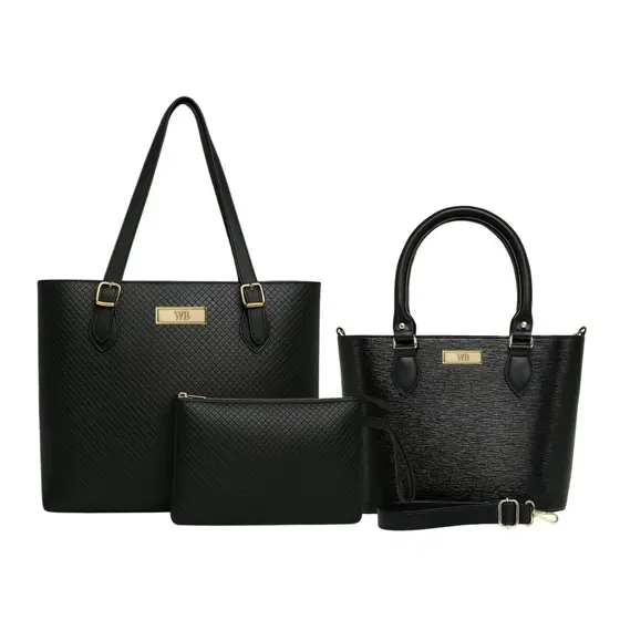 Kit de Bolsas Femininas: Grande, Bau e Carteira