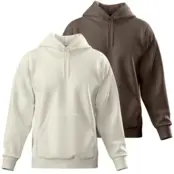 Kit de Moletom Liso com Capuz - Inverno Café e Off White