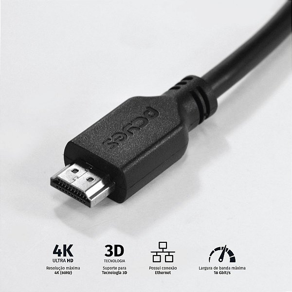 Cabo Hdmi 2.0 4k 30awg Puro Cobre 2 Metros - Phm20-2 [F018]