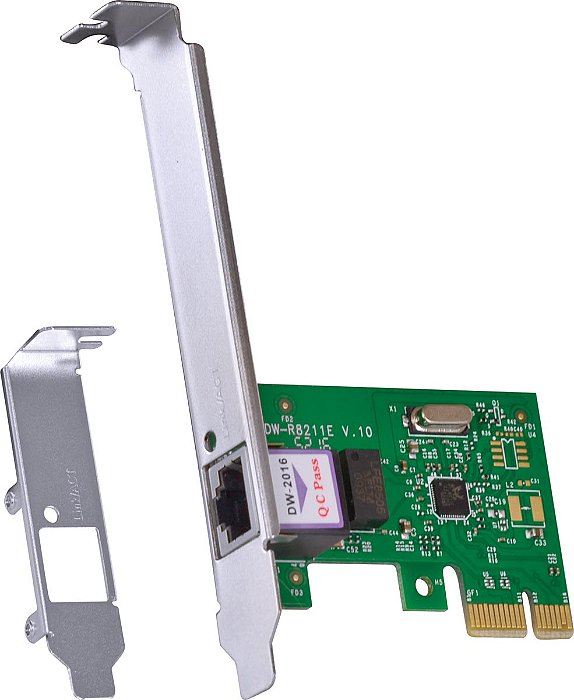 Placa De Rede 10/100/1000 Pci-e Prv1000e Com Suporte Low Profile [F018]