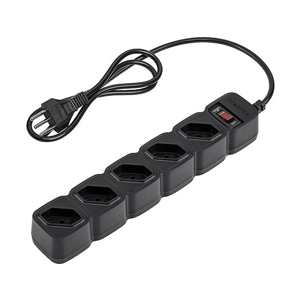 Protetor Eletronico C/ 5 Tomadas Epe 205 Preto 4824201 [F018]