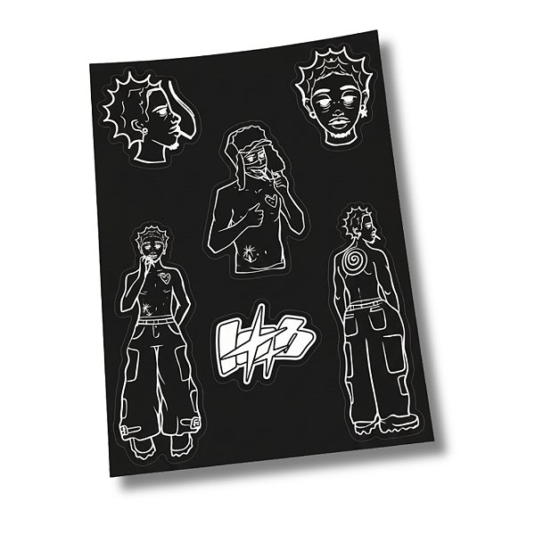 Cartela 6 Adesivos HKPM - Link do Zap