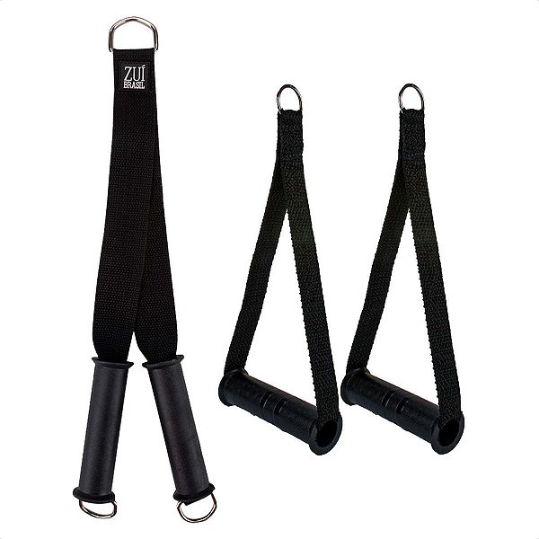 Puxador de Mão Cross Over e Puxador Fita para Tríceps - Equipamento de Treino Profissional