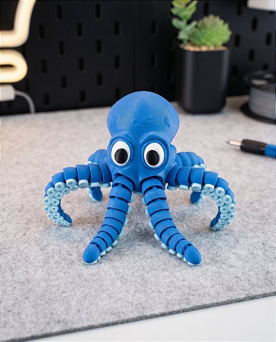 Polvo Articulado Fidget Toy 3D – Brinquedo Sensorial Flexível e Antiestresse