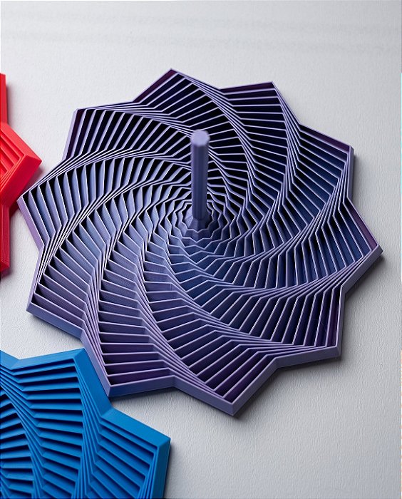 Escultura Cinética & Fidget Toy Giratório Mandala 3D – Objeto Antiestresse Geométrico