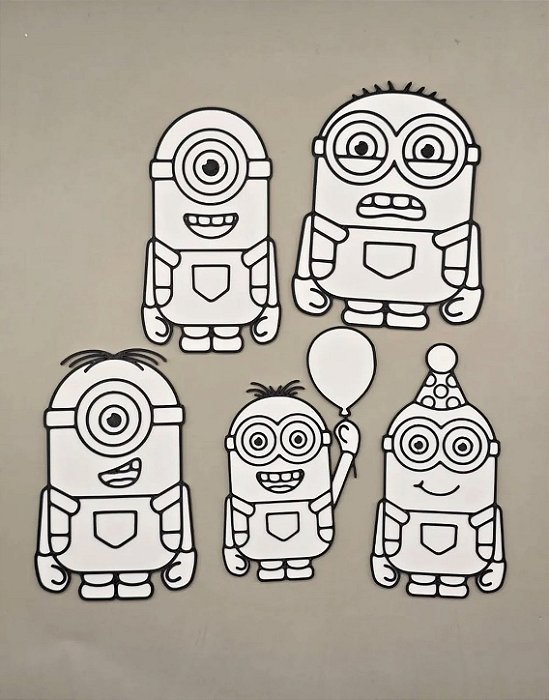 Kit Minions Placa de Pintura Lavável 3D – Brinquedo Educativo Reutilizável