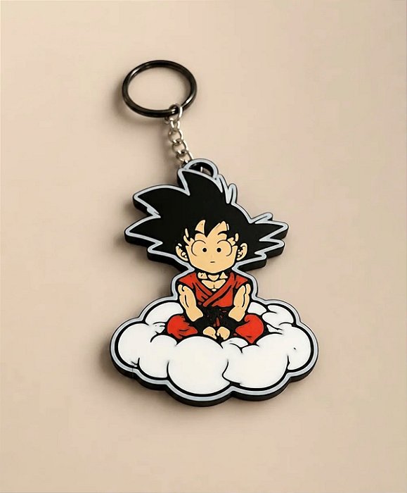 Chaveiro 3D Goku na Nuvem Voadora Dragon Ball Anime Geek