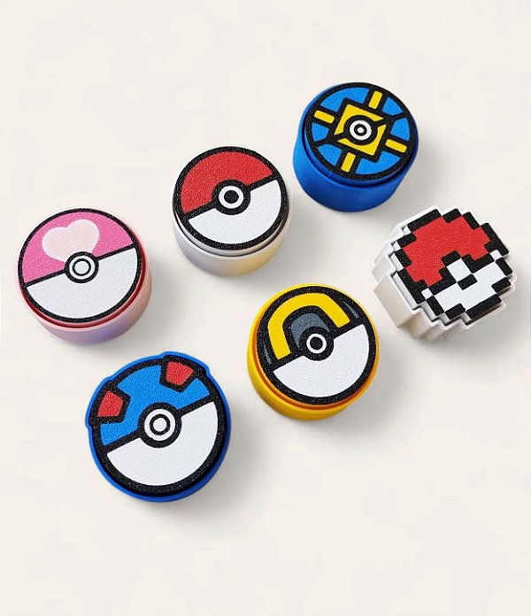 Chaveiro Clicker 3D Coleção Pokébolas Pokémon – Fidget Toy Pokéball, Great Ball e Pixel
