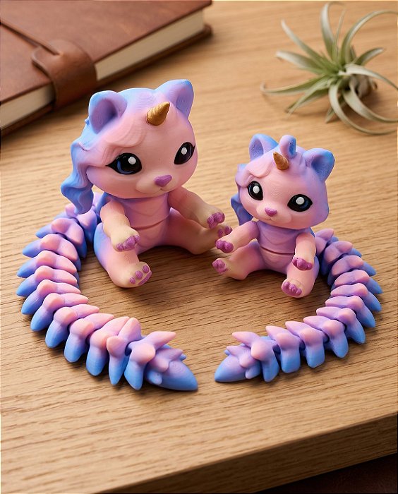 Chaveiro Articulado 3D Gatinho Unicórnio Antiestresse (Flexi Caticorn)