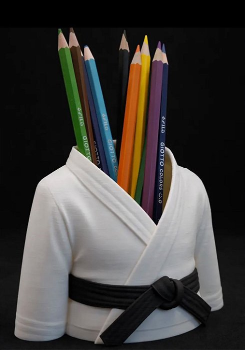 Porta-Lápis Kimono Jiu-Jitsu / Karate em Impressão 3D – Organizador de Mesa Artes Marciais