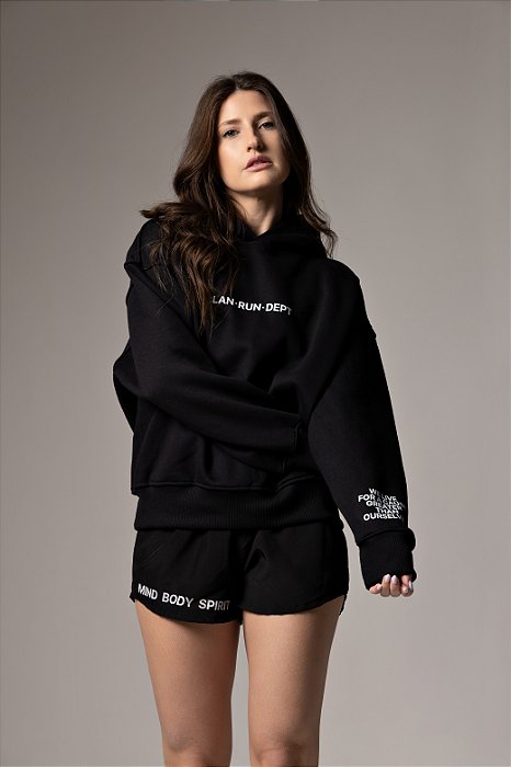 Moletom Boxy Clan Run Dept. Black