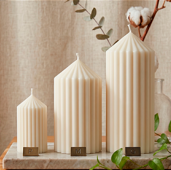 Kit Vela Escultural Catedral em Cera 100% Vegetal