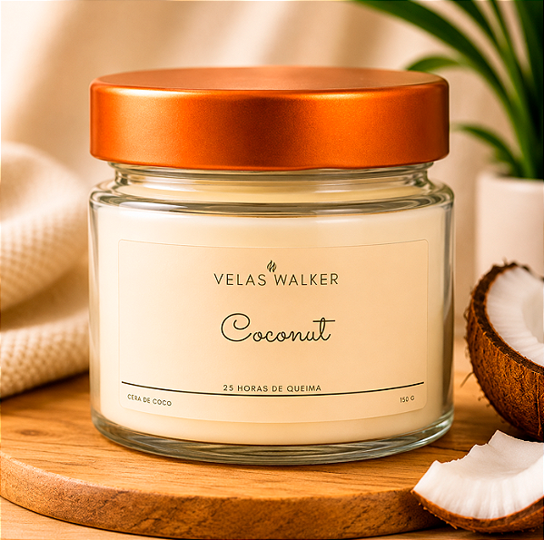 Vela Aromática de CocoNut 150g em Cera 100% Vegetal