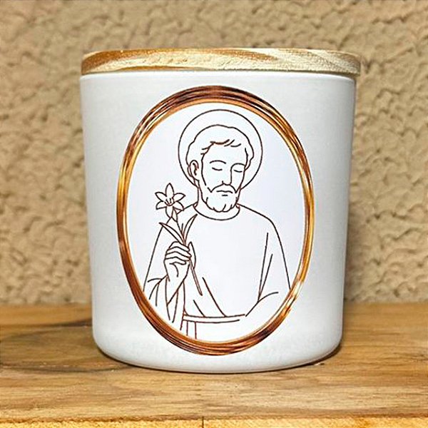 Vela São José - 190g Tampa Madeira