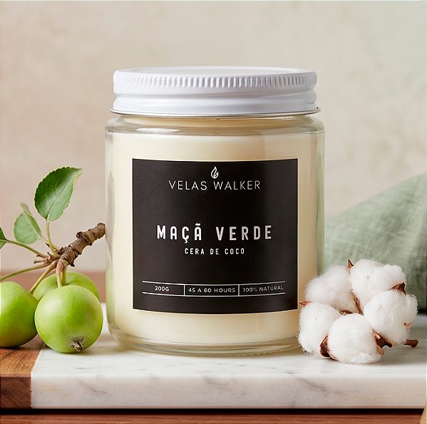 Vela Reserva Transparente 200g Maça Verde