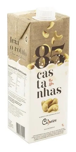 Leite Vegetal  CAJUEIRO 85 CASTANHAS 1 litro X 3 Unidades