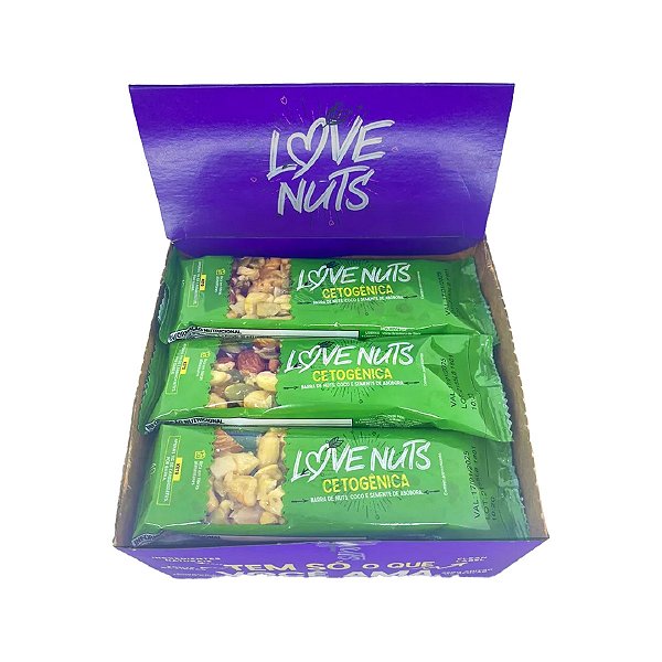 BARRA CETOGENICA COM NUTS, COCO E SEMENTE DE ABÓBORA 40G 06 UNIDADES -  LOVE NUTS