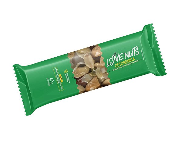 BARRA CETOGENICA COM NUTS, COCO E SEMENTE DE ABÓBORA 40G 12 UNIDADES - LOVE NUTS