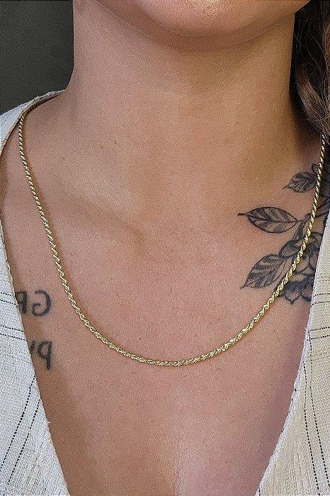 Colar Cordão Baiano 2.5 Banhado em Ouro 18k