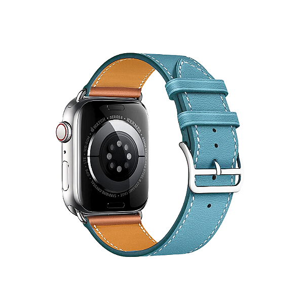 Pulseira para Apple Watch Couro Fecho Fivela Cor:Azul;Caixa:42/44/45/46/49mm