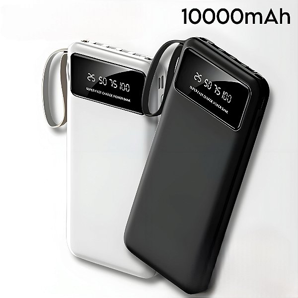 Carregador Portátil 4 Saídas Visor e Lanterna 10000mAh A'Gold BTE-18A