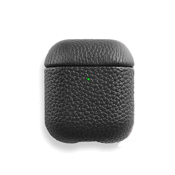 Capa Couro Premium para AirPods 1 e 2 Cor :Preto