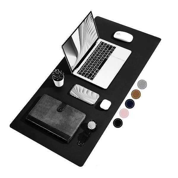 Desk Pad Portátil de Couro à Prova D’água 90x40 Cor:Preto