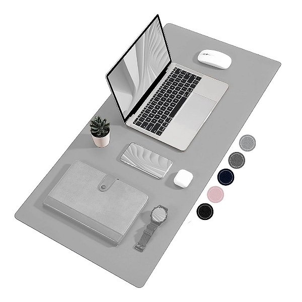 Desk Pad Portátil de Couro à Prova D’água 90x40 Cor:Cinza