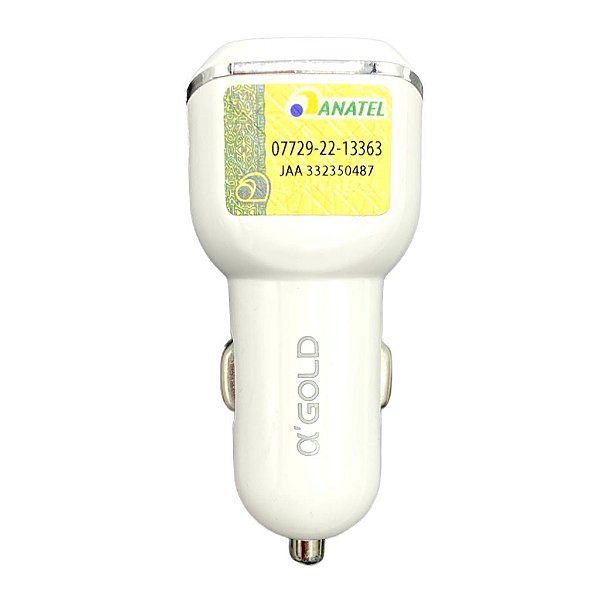 Fonte Veicular AlphaGold Com Duas Entradas USB 2.1A CJ02