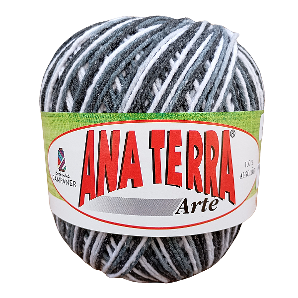 Barbante Ana Terra Arte Preto/ Branco 200 Gr Fio 6 - 220m