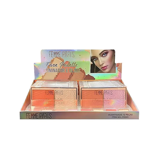 Iluminador e Blush Face Palette - Femme Paris (FR901)