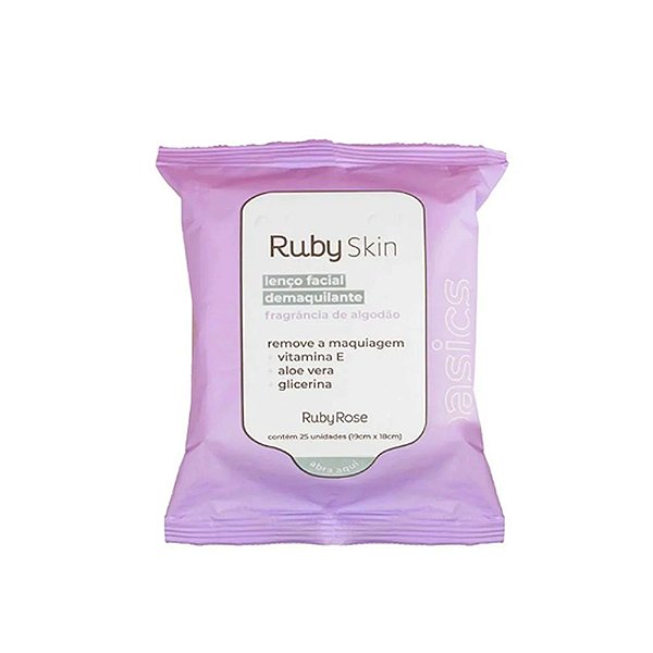 Lenço Demaquilante Basics Fragrância Algodão Ruby Rose HB203