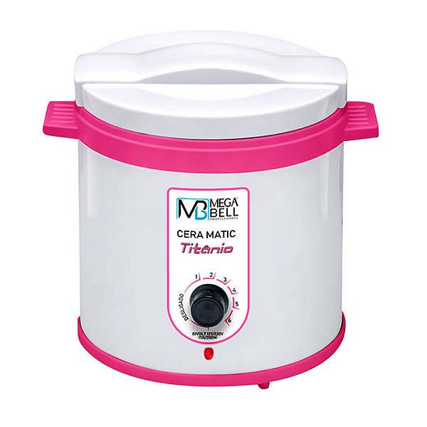 Termocera Aquecedor Cera Quente 1kg Sem Refil Titanio Mega Bell Rosa e Branco