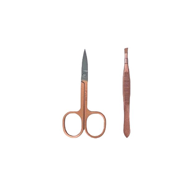 Kit 01 Tesoura + 01 Pinça Chanfrada