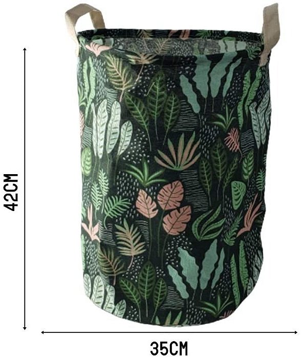 Cesto Organizador Multiuso em Tecido Floral Verde N°1 HB001