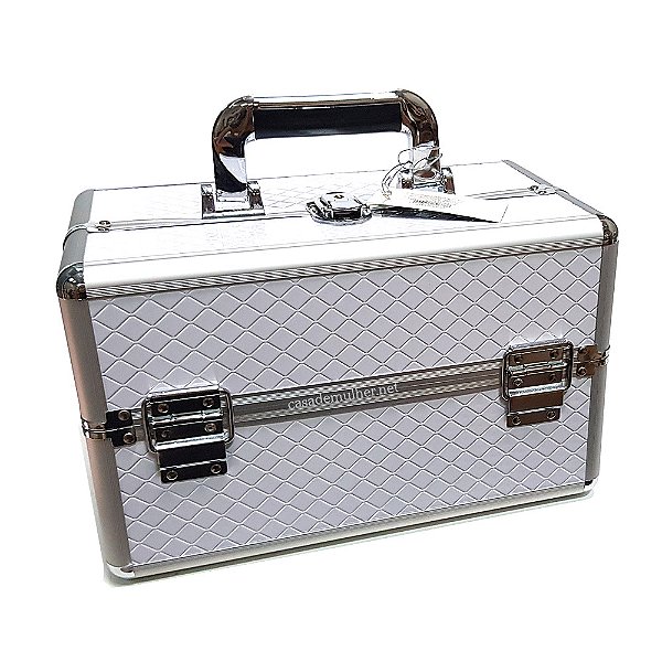 Maleta para Maquiagem e Acessórios Cisne CSN5160LC-2 Branca