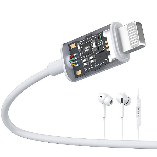 Fone De Ouvido Com Fio Entrada Lightning Hrebos HS-360