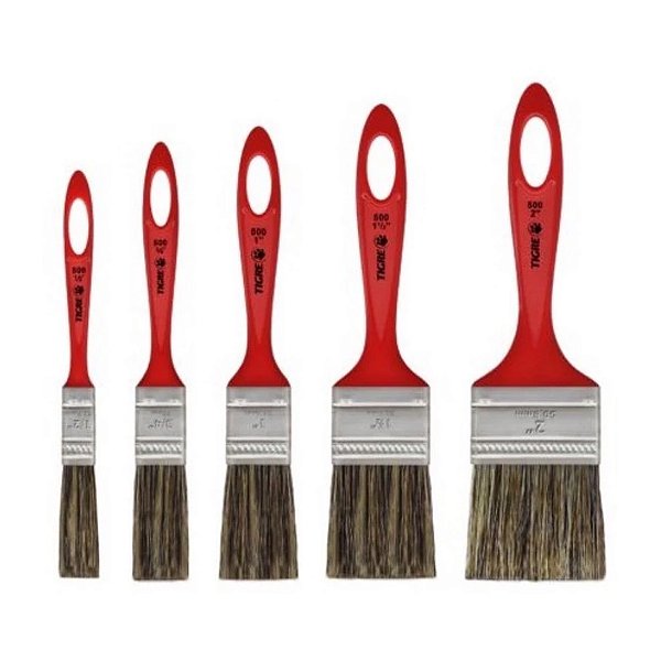 Kit 5 Pincel Trincha Simples Esmalte Sintético e Tinta Óleo