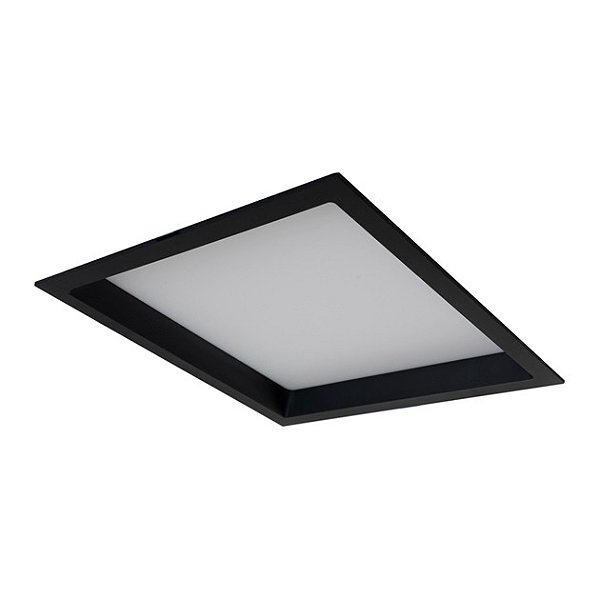 PLAFON EMBUTIR SLIM LED 24W 30X30CM 6500K PRETO