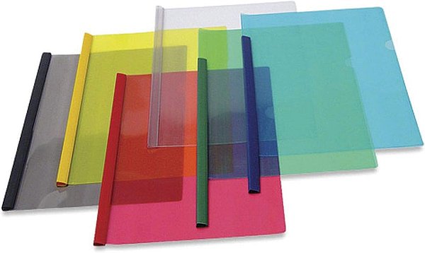 Pasta Canaleta Transparente A4  - Alaplast Cor:Azul