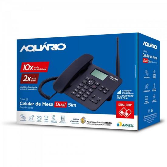 Telefone Celular Fixo Aquário CA42-S Preto