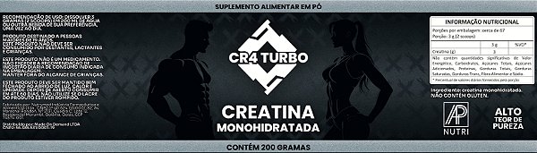 CREATINA - CR4 Turbo Creatina Monohidratada - 3 UNIDADES