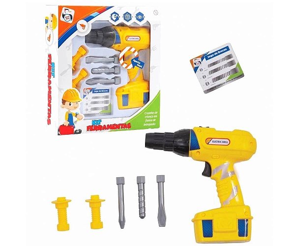 Kit Furadeira Elétrica Infantil Ferramentas