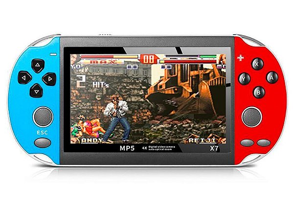 Mini Game Portátil Arcade Mp5 Double Rocker Jogos Clássicos - Vermelho