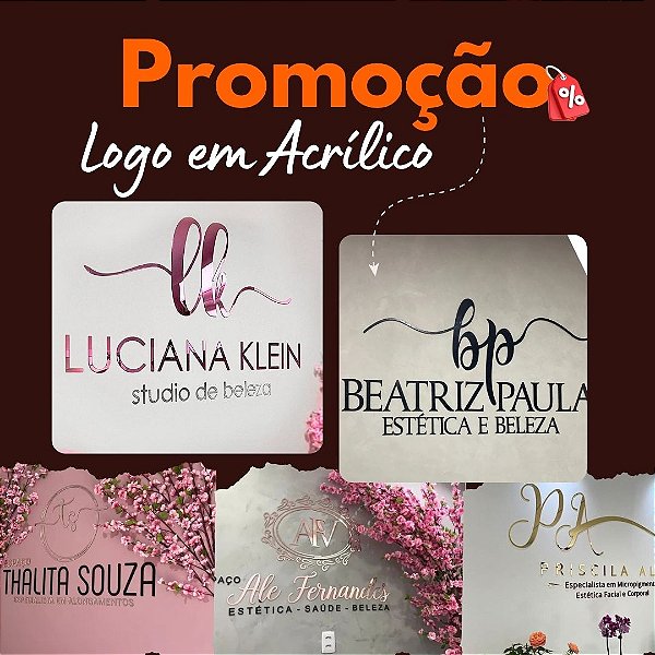 LOGO EM ACRÍLICO PROMOÇÃO + PLACA PIX OU PLACA INSTA