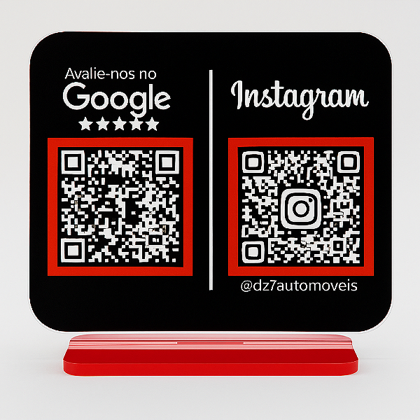 Placa Google e Instagram Personalizada