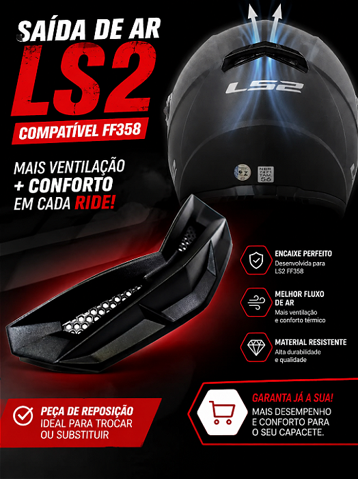 SAIDA DE AR CAPACETE LS2 FF358