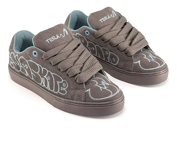 Tênis Tesla Hertz Art Original Streetwear Grey Blue