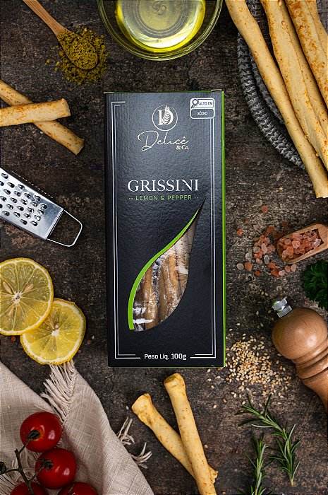 Grissini de Lemon Pepper Especial Delicê na Caixa com 100g