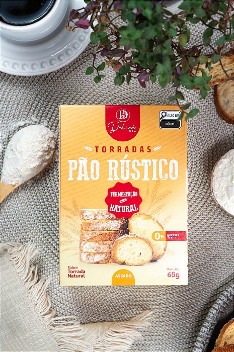 Torrada de Pão Rústico com Fermentação Natural Especial Delicê na Caixa com 65g